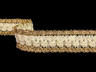 Taśma 2,5cm galonowa ivory-złota