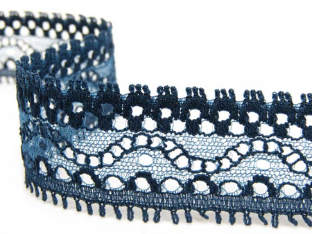 Koronka 3cm elastyczna indygo