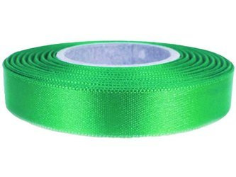 Wstążka 15mm atłas żywozielona