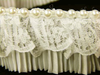 Taśma 3cm falbanka tafta, koronka & perła ecru