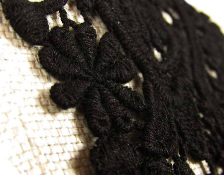 Kołnierzyk damski gipiura czarny