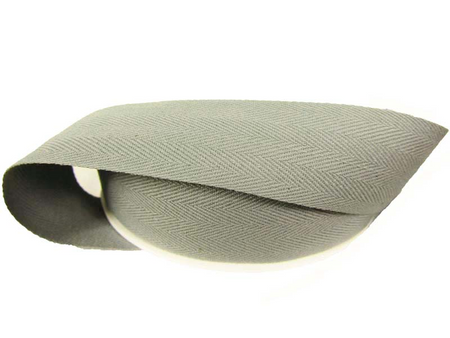 Taśma 30mm bawełniana jodełka jasny popiel