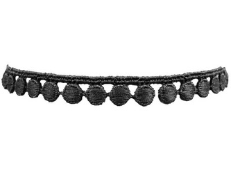 Taśma 1cm BĄBELEK poliester czarna