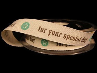 Wstążka 15mm tafta FOR YOUR SPECIAL DAY mięta