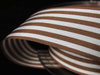 Taśma 25mm acetat STRIPES brąz