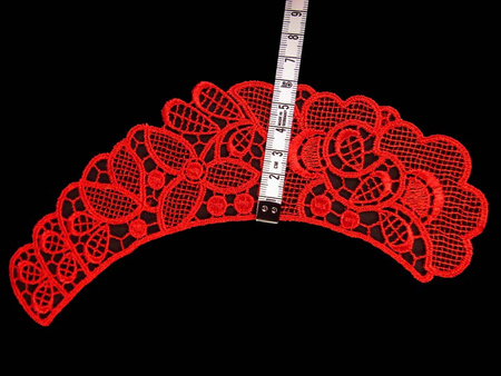 Kołnierzyk damski gipiura czerwony