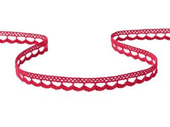 Koronka 1cm bawełniana czerwona malina