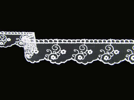 Koronka 2,5cm tiulowa biała