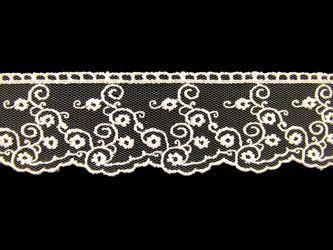 Koronka 4,5cm tiulowa kość słoniowa