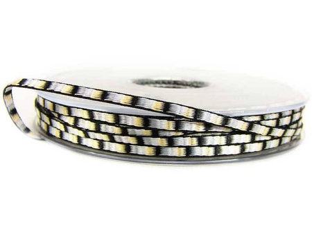 Taśma 3mm tkana DRABINKA czarna