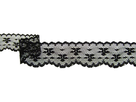 Koronka 2,5cm stabilna czarna