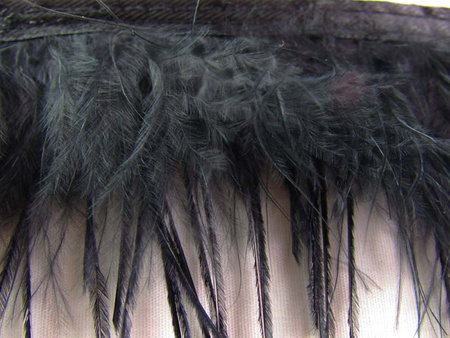 Taśma 10cm piórowa STRUŚ & MARABUT czarna