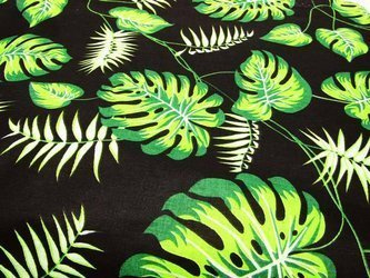 Tkanina bawełniana czarno-zielona