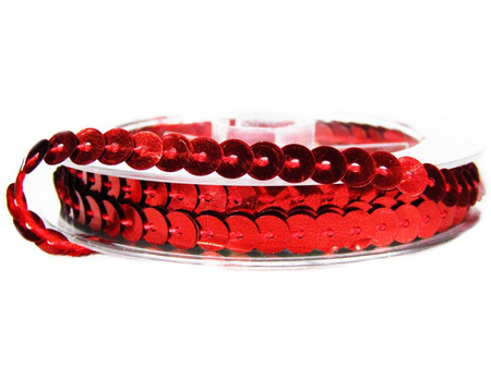 Taśma cekinowa 6mm czerwona