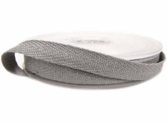 Taśma 10mm bawełniana jodełka popiel