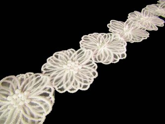 Taśma 6cm ozdobna KWIAT ivory