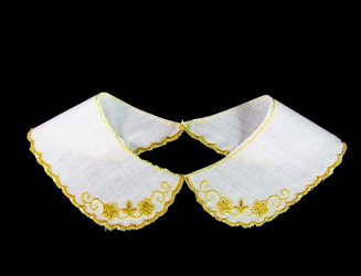 Kołnierzyk młodzieżowy haft bawełna biało-złoty