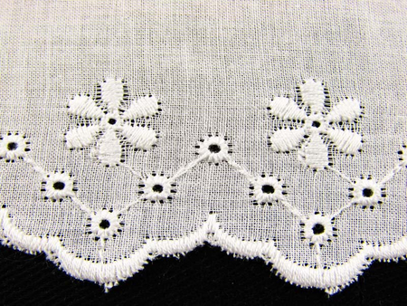 Koronka 5cm haft angielski biała