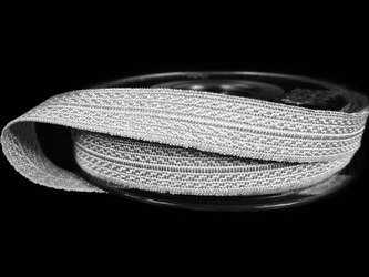 Taśma 14mm żakardowa metalizowana srebrna