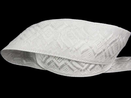 Taśma 40mm żakard ZYGZAK biała