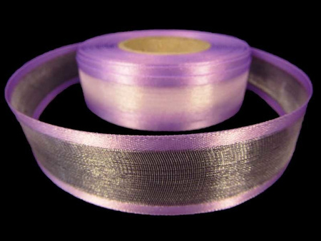 Wstążka 25mm organtyna LAMÓWKA jasny fiolet