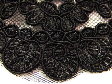 Koronka 8,5cm tiulowa czarna