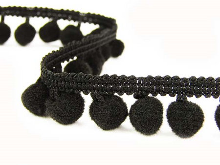 Taśma 1,8cm POMPONIK poliester czarna