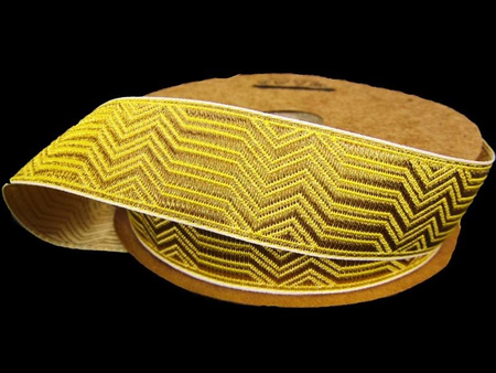 Taśma 25mm żakard ZYGZAK złota