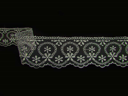 Koronka 4cm tiulowa grafit