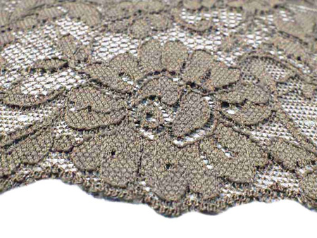 Koronka 12,5cm elastyczna brąz