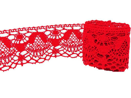 Koronka 5,3cm bawełniana czerwona