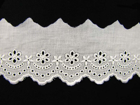 Koronka 5,5cm haft angielski biała