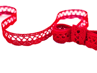 Koronka 1,8cm bawełniana żywoczerwona