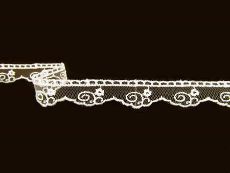 Koronka 1,8cm tiulowa kość słoniowa