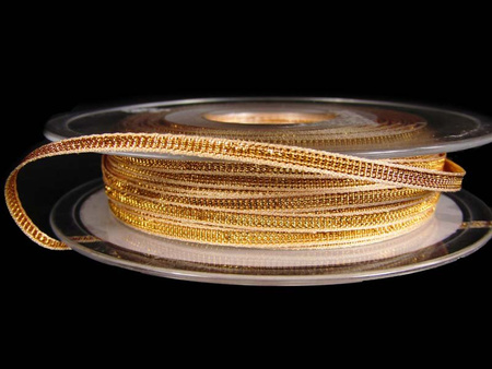 Wstążka 3mm lurex biało-złota