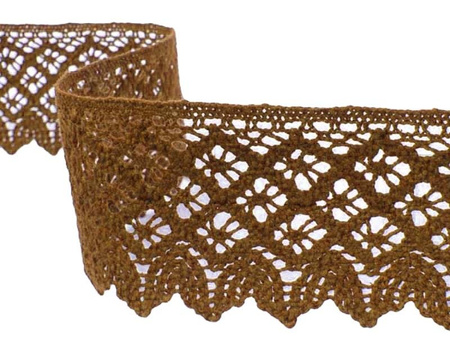 Koronka 5,5cm bawełniana cynamonowy brąz