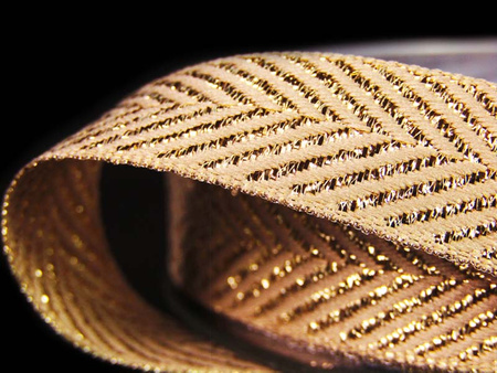 Taśma 15mm tkana jodełka złota