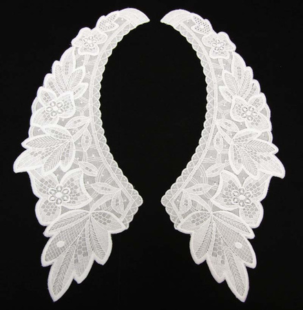 Kołnierzyk damski haft bawełna biały