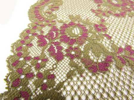 Wstawka 18cm elastyczna oliwka_amarant