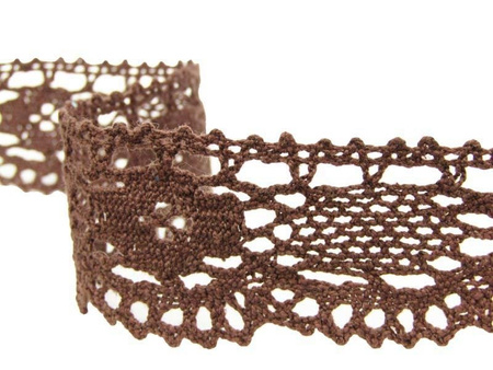 Koronka 3,5cm bawełniana cynamonowy brąz