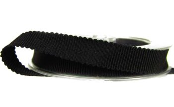 Taśma 10mm ryps bawełniana czarna