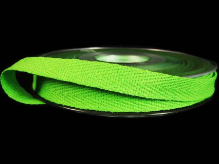 Taśma 10mm bawełniana jodełka neon zielona