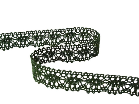 Koronka 32mm bawełniana khaki