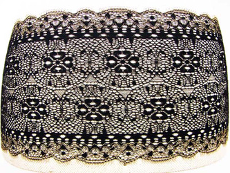 Wstawka 18cm elastyczna czarno-złota