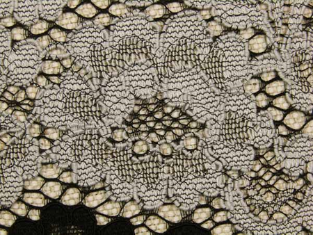 Koronka 140cm stabilna poliamid-bawełna czarna