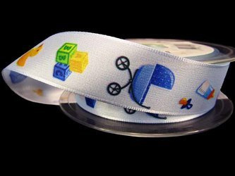 Wstążka 25mm tafta BAMBINI błękitna