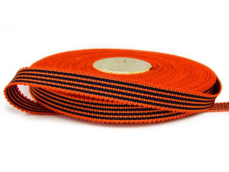 Taśma 10mm ryps lampas pomarańcz