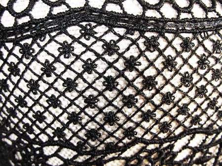 Koronka 70cm gipiurowa czarna