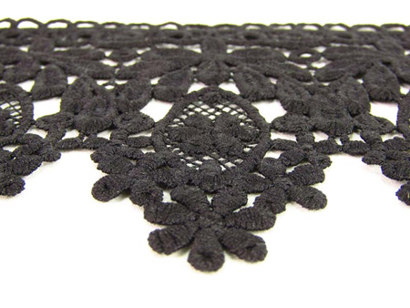 Koronka 12cm gipiurowa poly czarna
