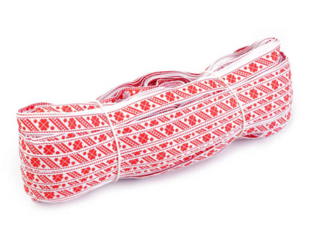 Taśma 10mm żakard KONICZYNKA czerwona